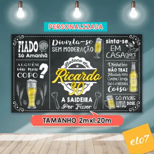 Arte Digital Painel Chalkboard Festa - Boteco Do Ricardo