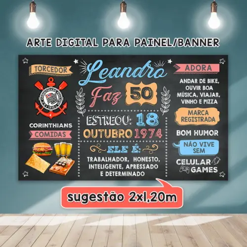 Arte Digital para Painel Banner Aniversário 50 Anos