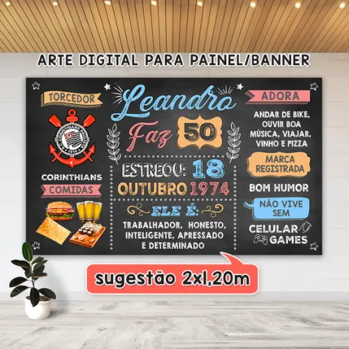 Arte Digital para Painel Banner Aniversário 50 Anos