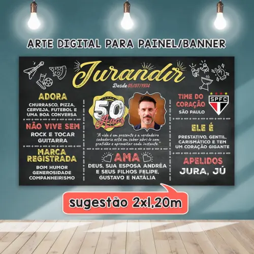 Arte Digital para Painel Banner Aniversário 50 Anos
