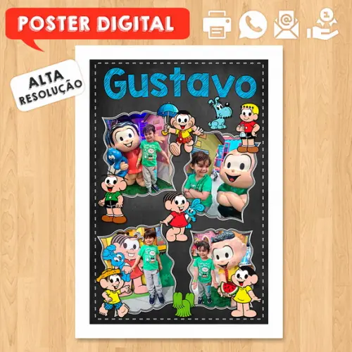 Arte Digital Poster A3 Turma Monica Fotos