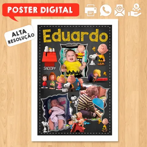 Arte Digital Poster A3 Turma Snoopy Fotos
