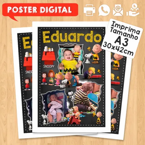 Arte Digital Poster A3 Turma Snoopy Fotos