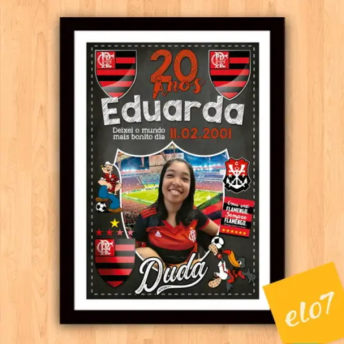 Chalkboard 20 Anos Times De Futebol Com Foto 30x42cm
