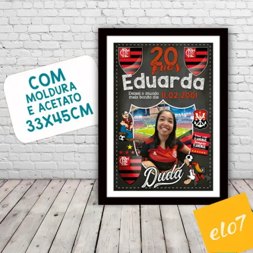 Chalkboard 20 Anos Times De Futebol Com Foto 30x42cm