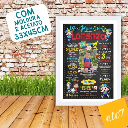 Chalkboard Aniversário C/ Moldura Luccas Neto 30x42cm