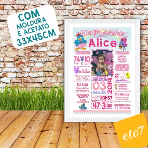 Chalkboard Aniversário Galinha Pintadinha Candy 30x42cm