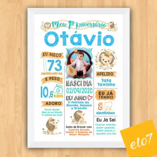 Chalkboard Aniversário Safari Zoológico Branco 30x42cm