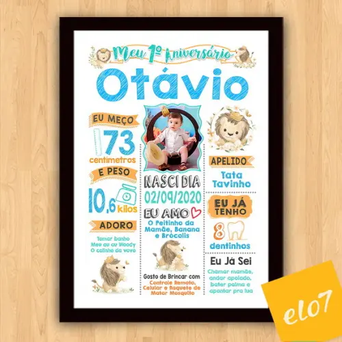 Chalkboard Aniversário Safari Zoológico Branco 30x42cm
