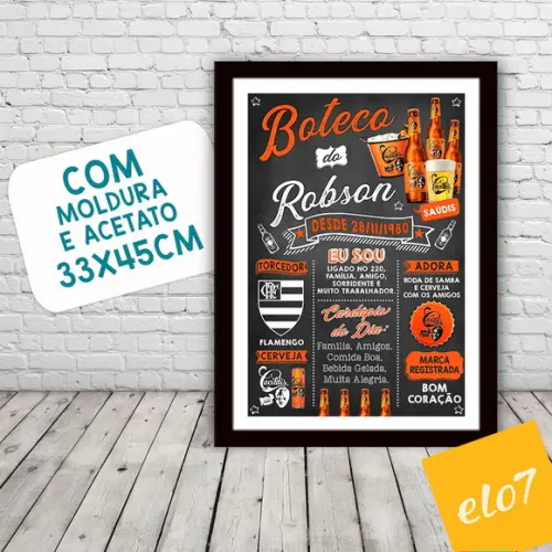 Chalkboard Quadro Poster Boteco Colorido Com Frases