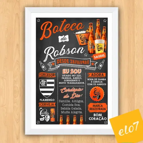 Chalkboard Quadro Poster Boteco Colorido Com Frases