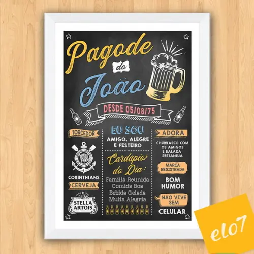 Chalkboard Quadro Poster C/ Moldura Pagode A3 30x42cm