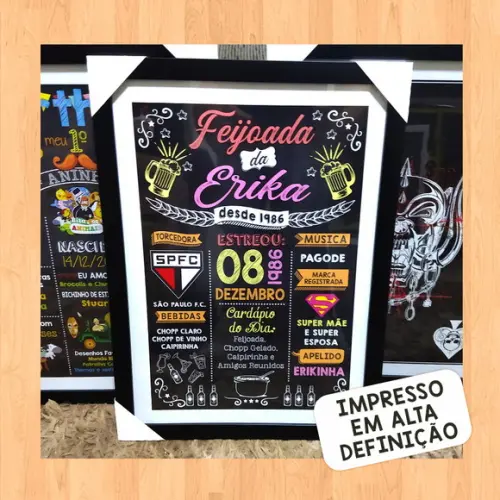 Chalkboard Quadro Poster Com Moldura Boteco A3 30x42cm