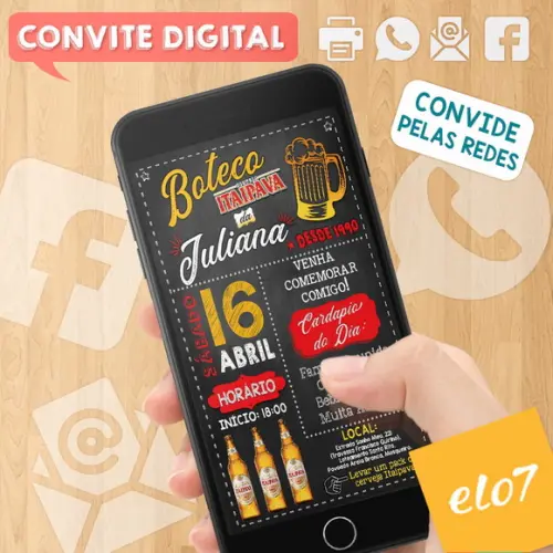 Convite Digital Aniversário Boteco Ita Itaipava Juliana
