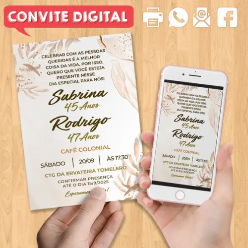 Convite Digital Aniversário de Casal