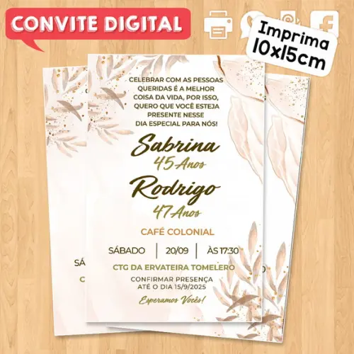 Convite Digital Aniversário de Casal