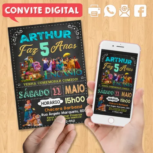 Convite Digital Aniversário Encanto Disney