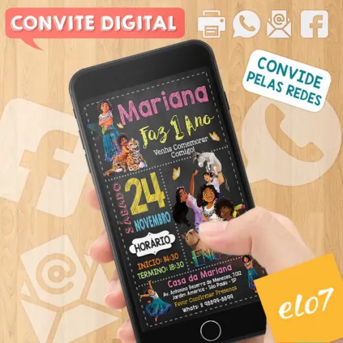 Convite Digital Aniversário Encanto Disney