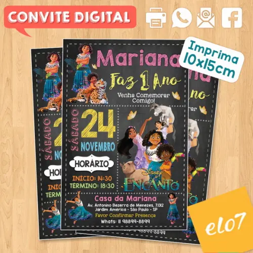 Convite Digital Aniversário Encanto Disney