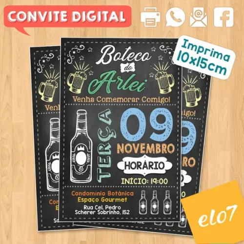 Convite Digital Aniversário Festa Boteco Do Arley