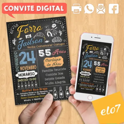 Convite Digital Aniversário Festa Forró Do Jaílson