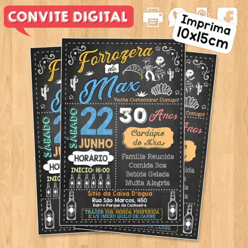Convite Digital Aniversário Festa Forrozera do Max