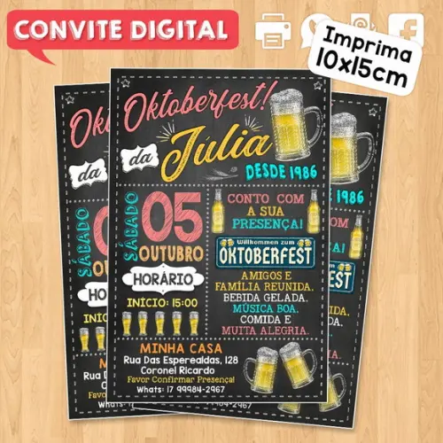 Convite Digital Aniversário Festa Oktoberfest da Julia