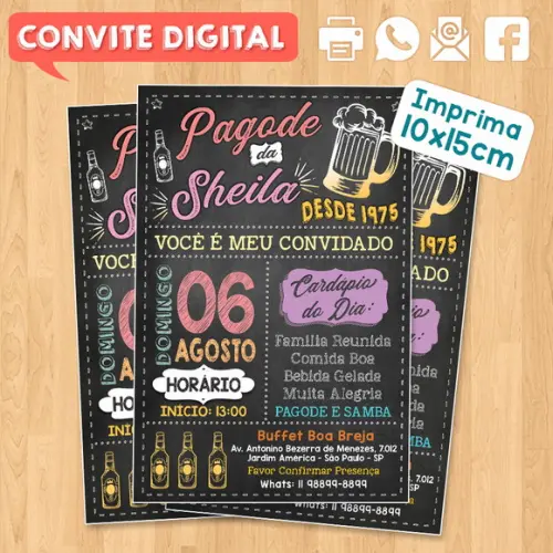 Convite Digital Aniversário Festa Pagode Da Sheila