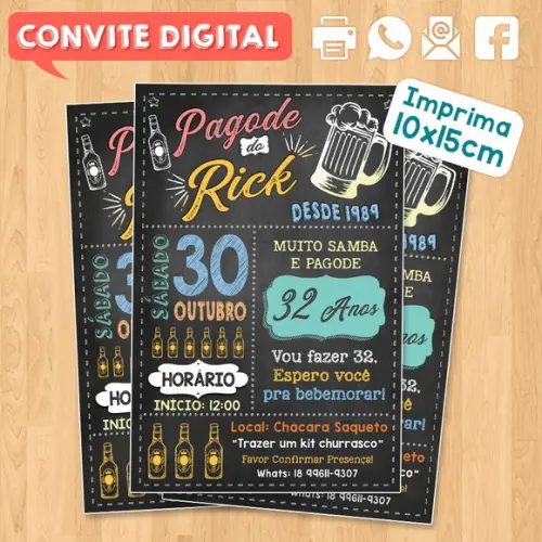 Convite Digital Aniversário Festa Pagode Do Rick