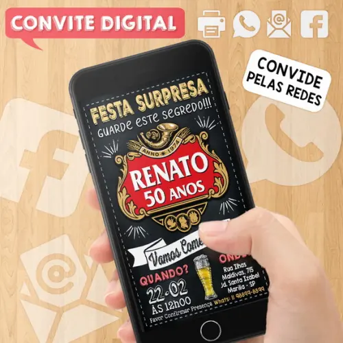 Convite Digital Aniversário Festa Surpresa Stella Artois