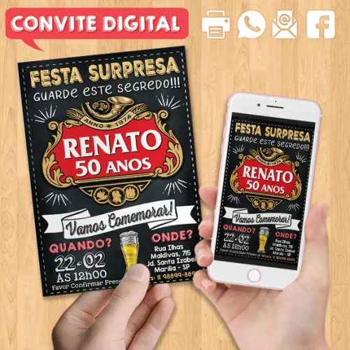 Convite Digital Aniversário Festa Surpresa Stella Artois