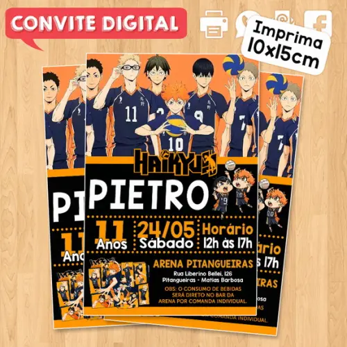 Convite Digital Aniversário Haikyu