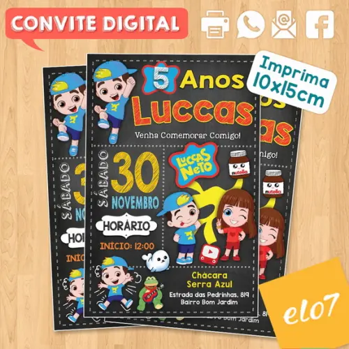 Convite Digital Aniversário Luccas Neto