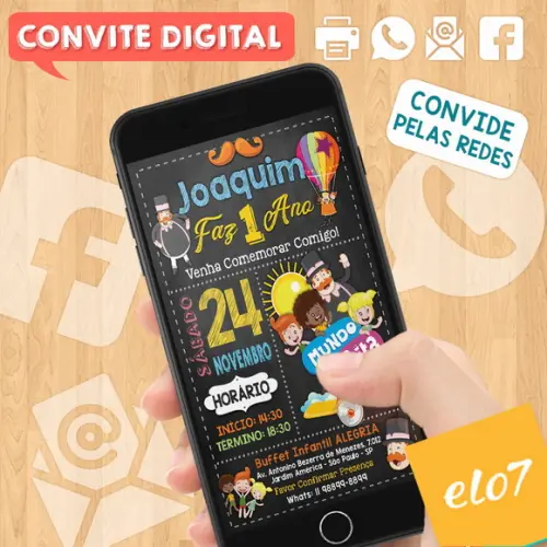 Convite Digital Aniversário Mundo Bita