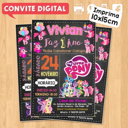 Convite Digital Aniversário My Little Pony