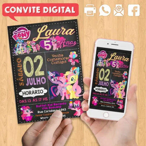 Convite Digital Aniversário My Little Pony