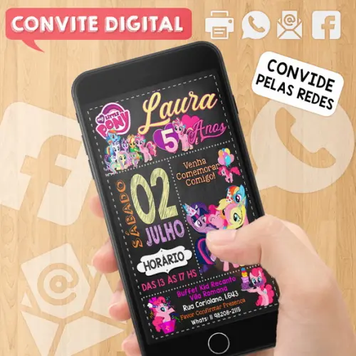 Convite Digital Aniversário My Little Pony