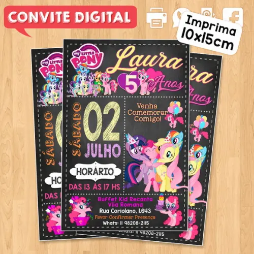 Convite Digital Aniversário My Little Pony