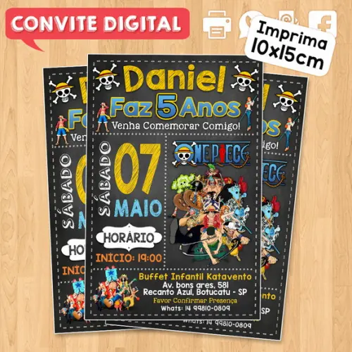 Convite Digital Aniversário One Piece