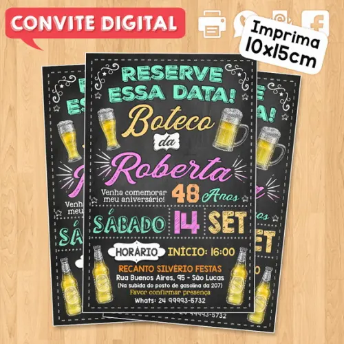 Convite Digital Aniversário Reserve Essa Data Boteco
