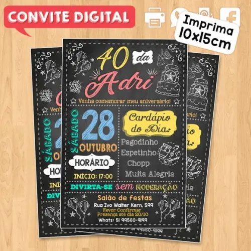 Convite Digital Festa de Aniversário 40 Anos