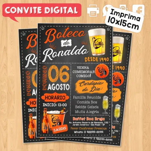 Convite Digital Festa no Boteco Cacildis