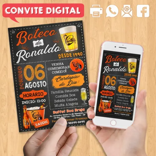 Convite Digital Festa no Boteco Cacildis