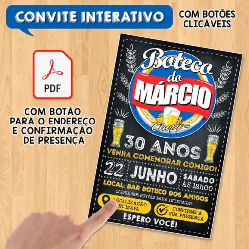 Convite Digital Interativo Festa no Boteco Brahma