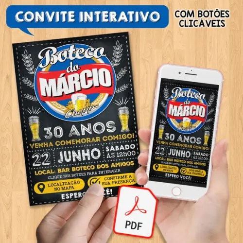 Convite Digital Interativo Festa no Boteco Brahma