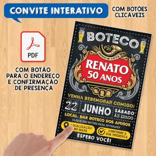 Convite Digital Interativo Festa no Boteco Stella Artois