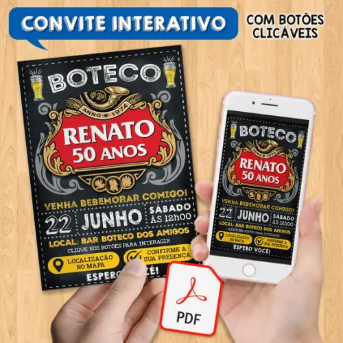 Convite Digital Interativo Festa no Boteco Stella Artois