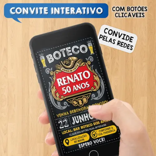 Convite Digital Interativo Festa no Boteco Stella Artois