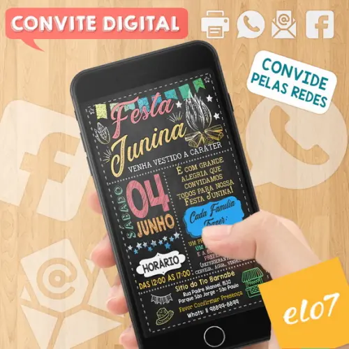 Convite Digital São João Arraial Festa Junina