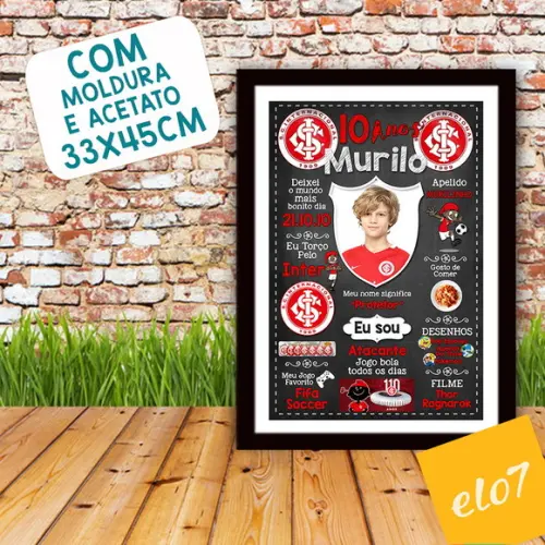 Quadro Chalkboard Aniversário Times De Futebol 30x42cm